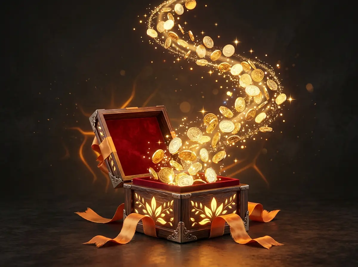 Gift box with golden coins illustrating Kirabet bonus offers