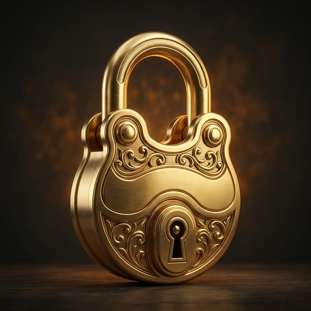 Golden padlock symbolising a safe Kirabet account